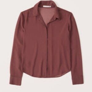 Abercrombie & Fitch Long-Sleeve Sheer Button-Up Shirt